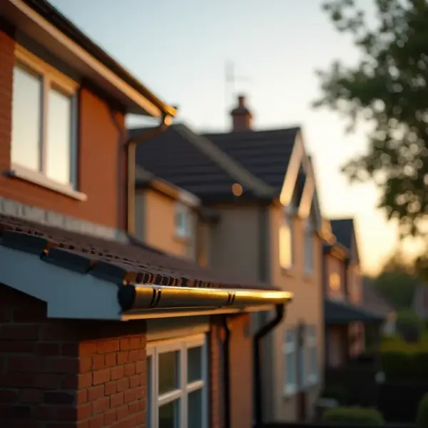 Premium professional photography for 5 Star Home Improvement: guttering repair replacement UK house. cinematic, ultra detailed, 4k