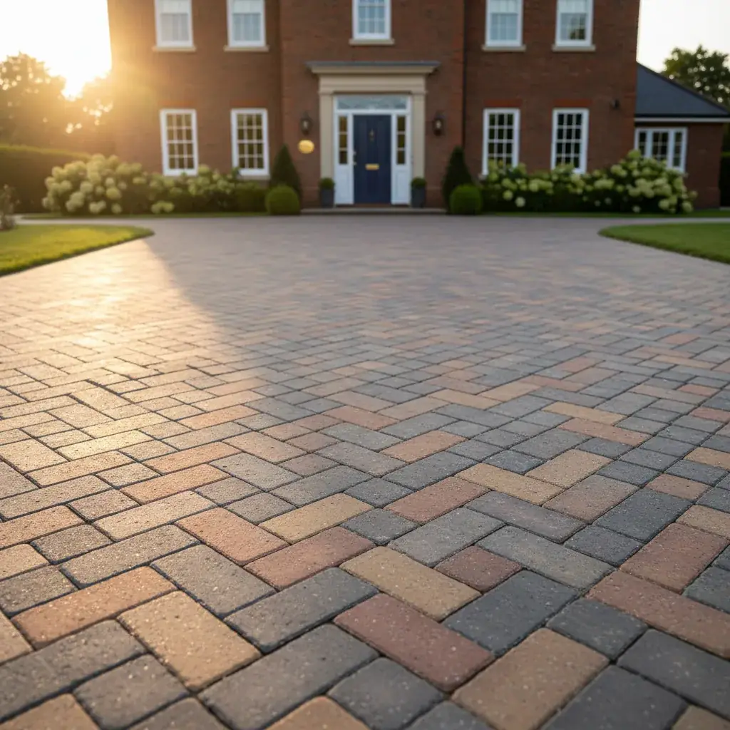 Premium professional photography for 5 Star Home Improvement: block paving finished installation UK property, professional photography, high resolution, no text, no watermarks. cinematic, ultra detailed, 4k
