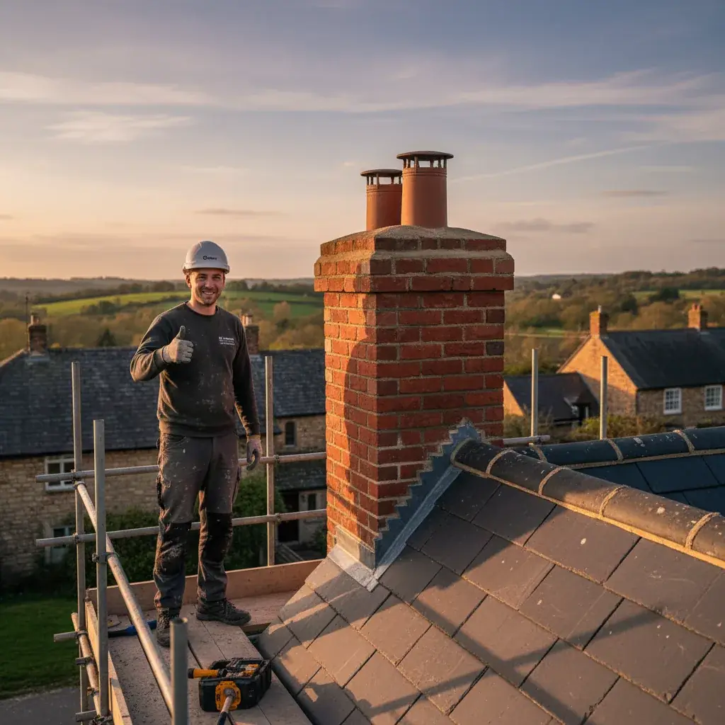 Premium professional photography for 5 Star Home Improvement: chimney repair project completed UK home, professional photography, high resolution, no text, no watermarks. cinematic, ultra detailed, 4k