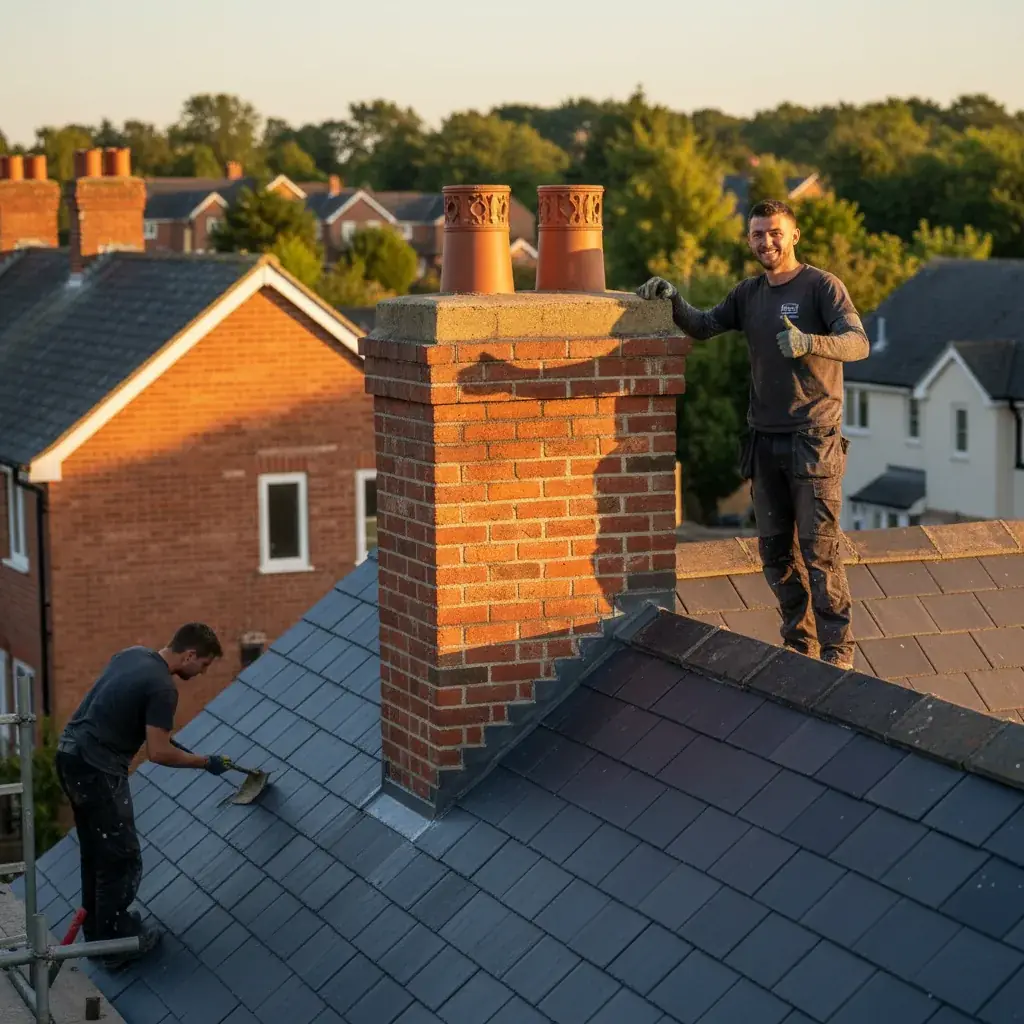 Premium professional photography for 5 Star Home Improvement: chimney repair finished installation UK property, professional photography, high resolution, no text, no watermarks. cinematic, ultra detailed, 4k