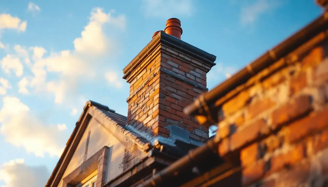 Premium professional photography for 5 Star Home Improvement: chimney repointing repair UK Victorian house. cinematic, ultra detailed, 4k