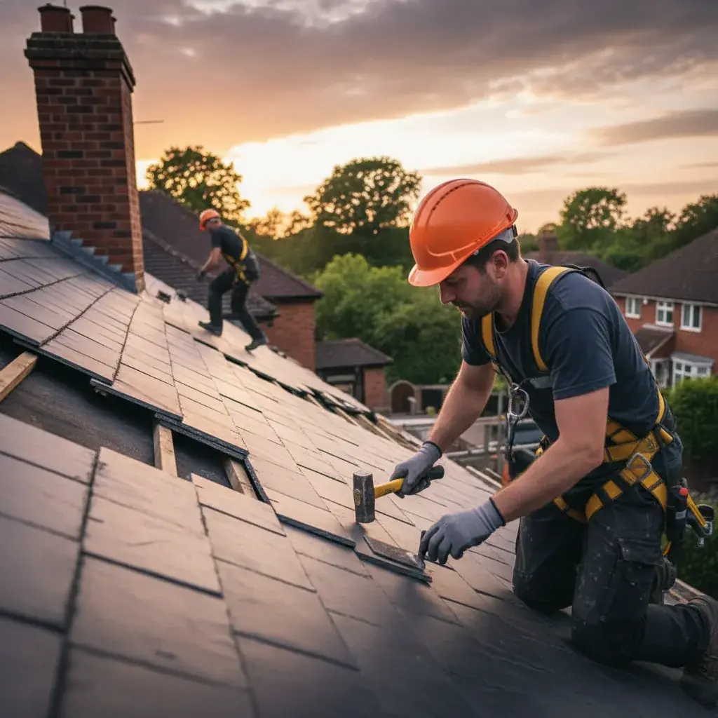 Premium professional photography for 5 Star Home Improvement: emergency roofing quality finish residential UK, professional photography, high resolution, no text, no watermarks. cinematic, ultra detailed, 4k