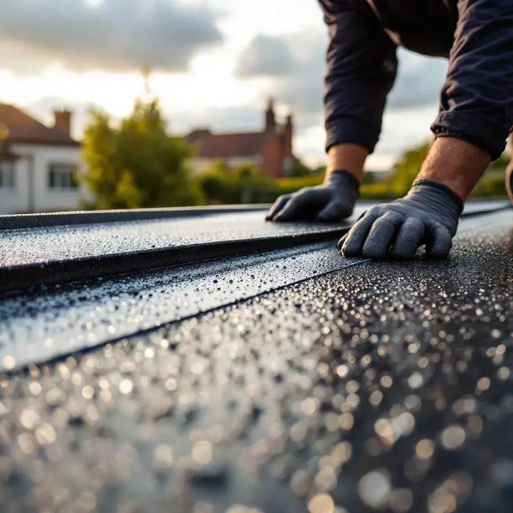Premium professional photography for 5 Star Home Improvement: flat roofing workmanship close-up detail, professional photography, high resolution, no text, no watermarks. cinematic, ultra detailed, 4k