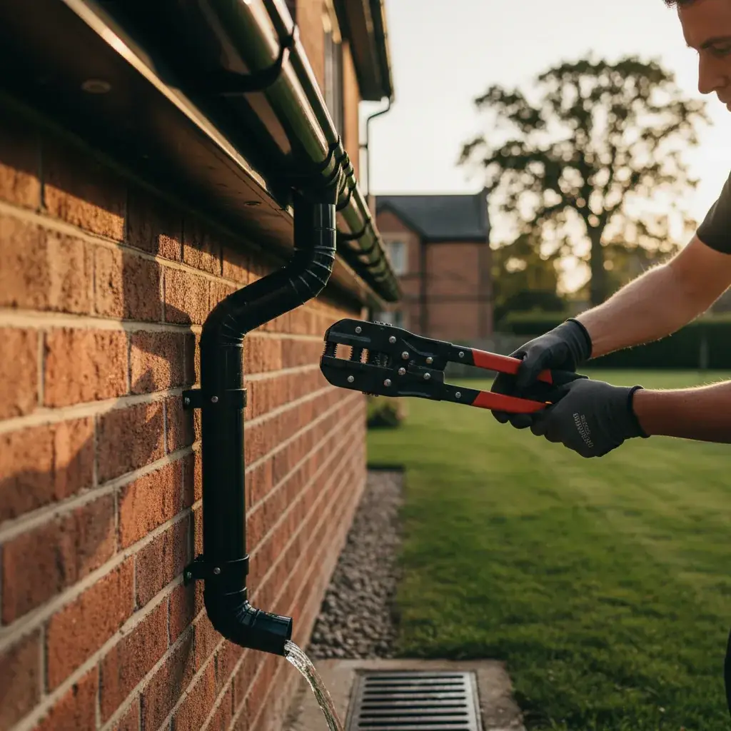 Premium professional photography for 5 Star Home Improvement: guttering workmanship close-up detail, professional photography, high resolution, no text, no watermarks. cinematic, ultra detailed, 4k