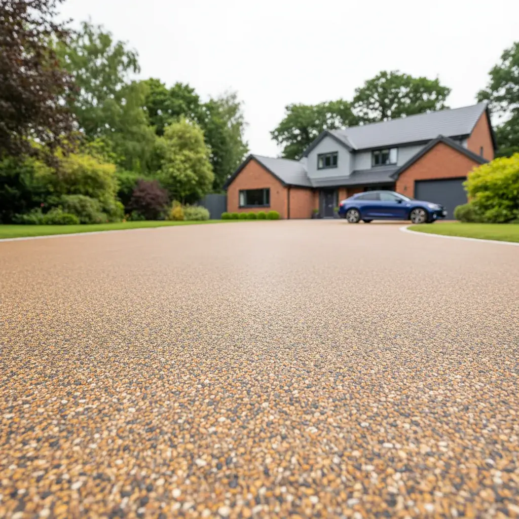 Premium professional photography for 5 Star Home Improvement: resin driveways finished installation UK property, professional photography, high resolution, no text, no watermarks. cinematic, ultra detailed, 4k