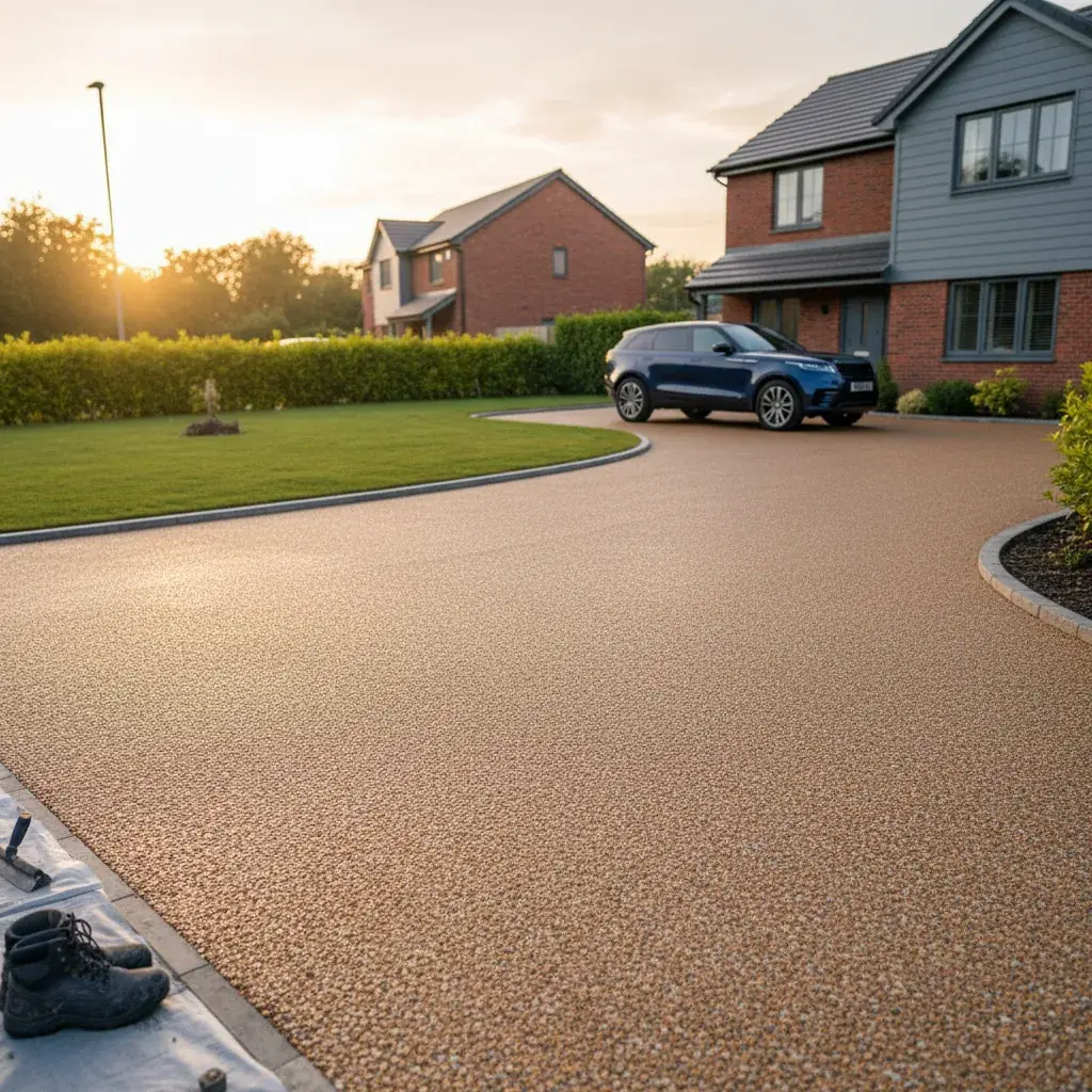 Premium professional photography for 5 Star Home Improvement: resin driveways quality finish residential UK, professional photography, high resolution, no text, no watermarks. cinematic, ultra detailed, 4k