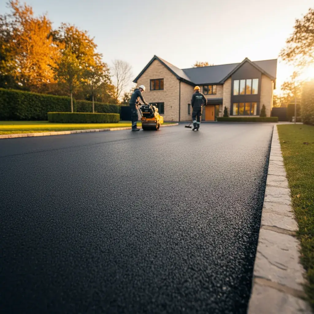 Premium professional photography for 5 Star Home Improvement: tarmac driveways quality finish residential UK, professional photography, high resolution, no text, no watermarks. cinematic, ultra detailed, 4k