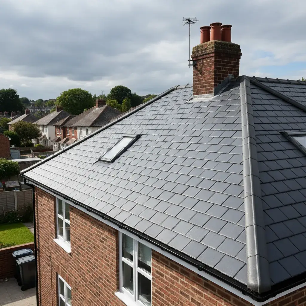 Burton upon Trent brick house with slate roof and chimney